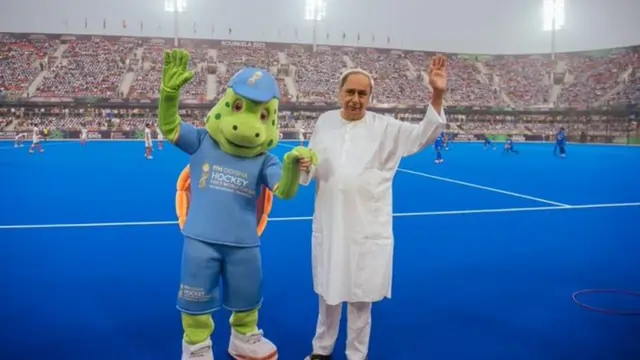 Hockey World Cup Mascot with person