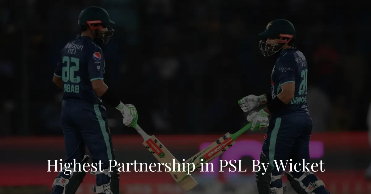 Highest Partnership in PSL By Wicket