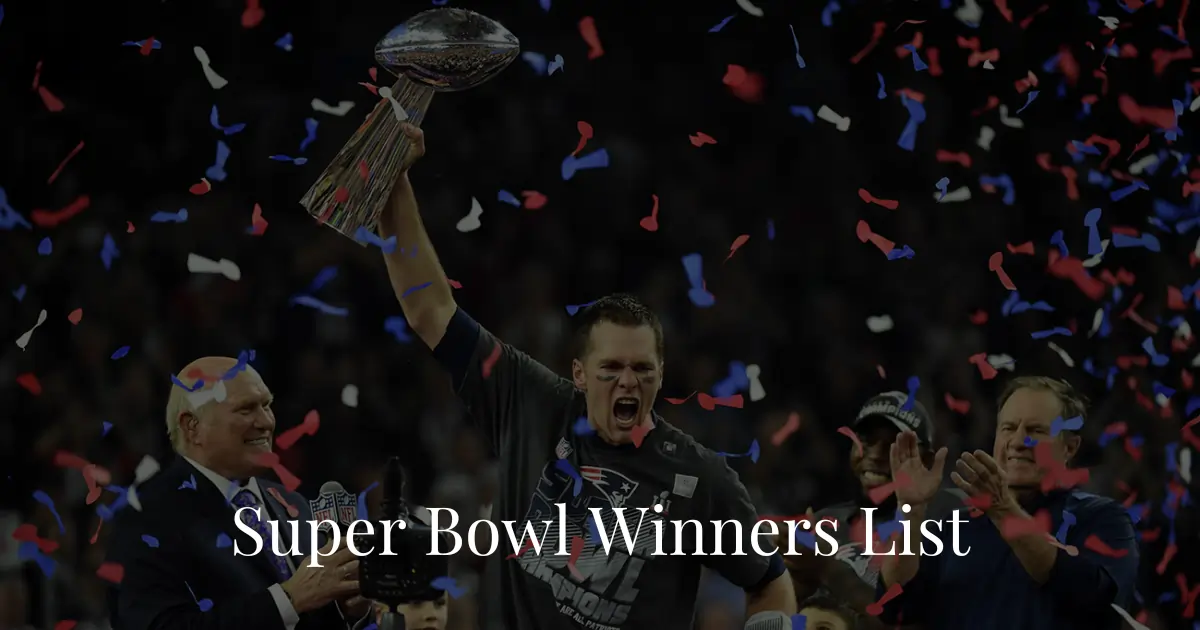 Super Bowl Winners List